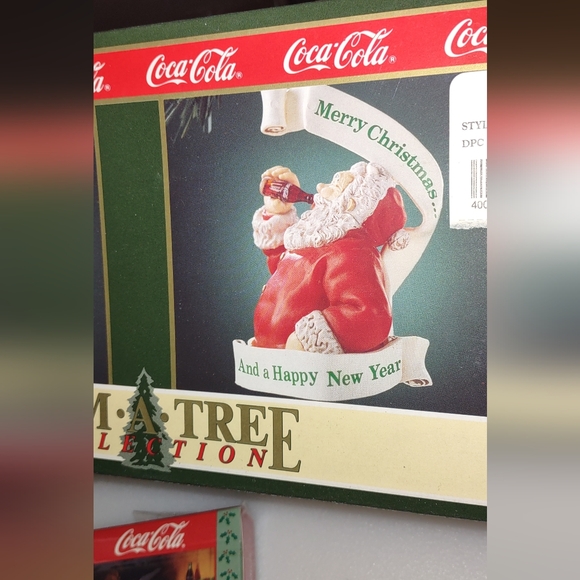 Vintage bundle 1990's Coca Cola Santa Ornaments & Cards New In Boxes Great Gift - Picture 7 of 11